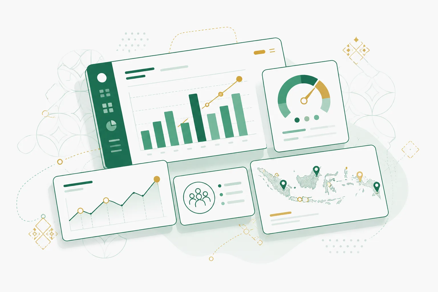 Dasbor data desa Lontara — ringkasan penduduk, keuangan, dan statistik pembangunan